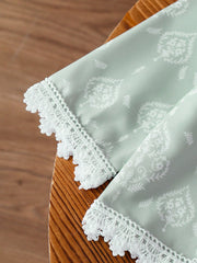 2pcs Girls Damask Print Lace-Trim Top & Wide-Leg Pants - Sage | 21 ...