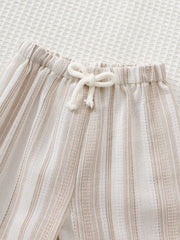 Boys Striped Linen-Cotton Drawstring Wide-Leg Trousers - Ecru | 21 ...