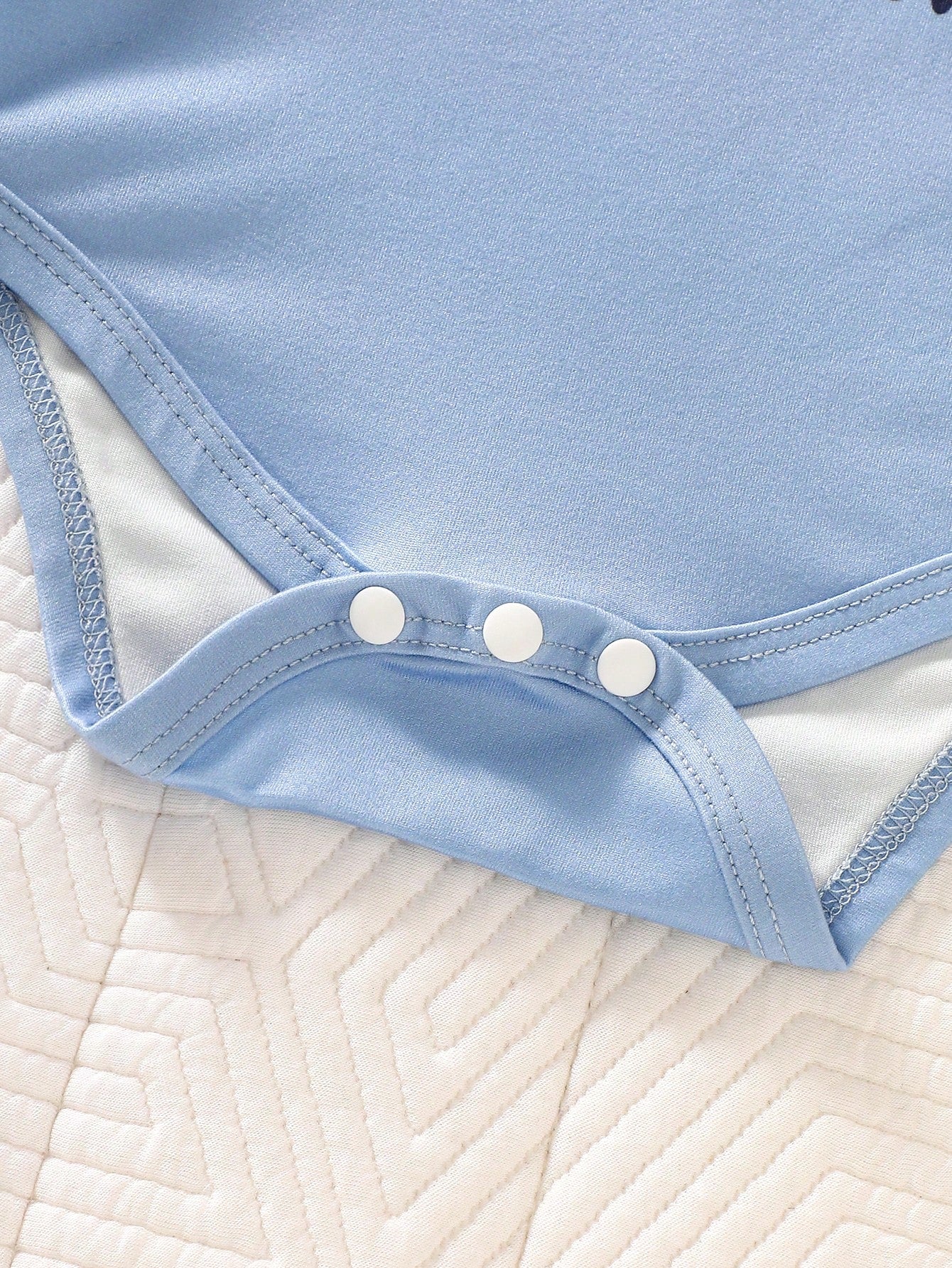 5pcs Baby Boys Elephant Print Bodysuit & Pants Set - Cerulean | 21 ...