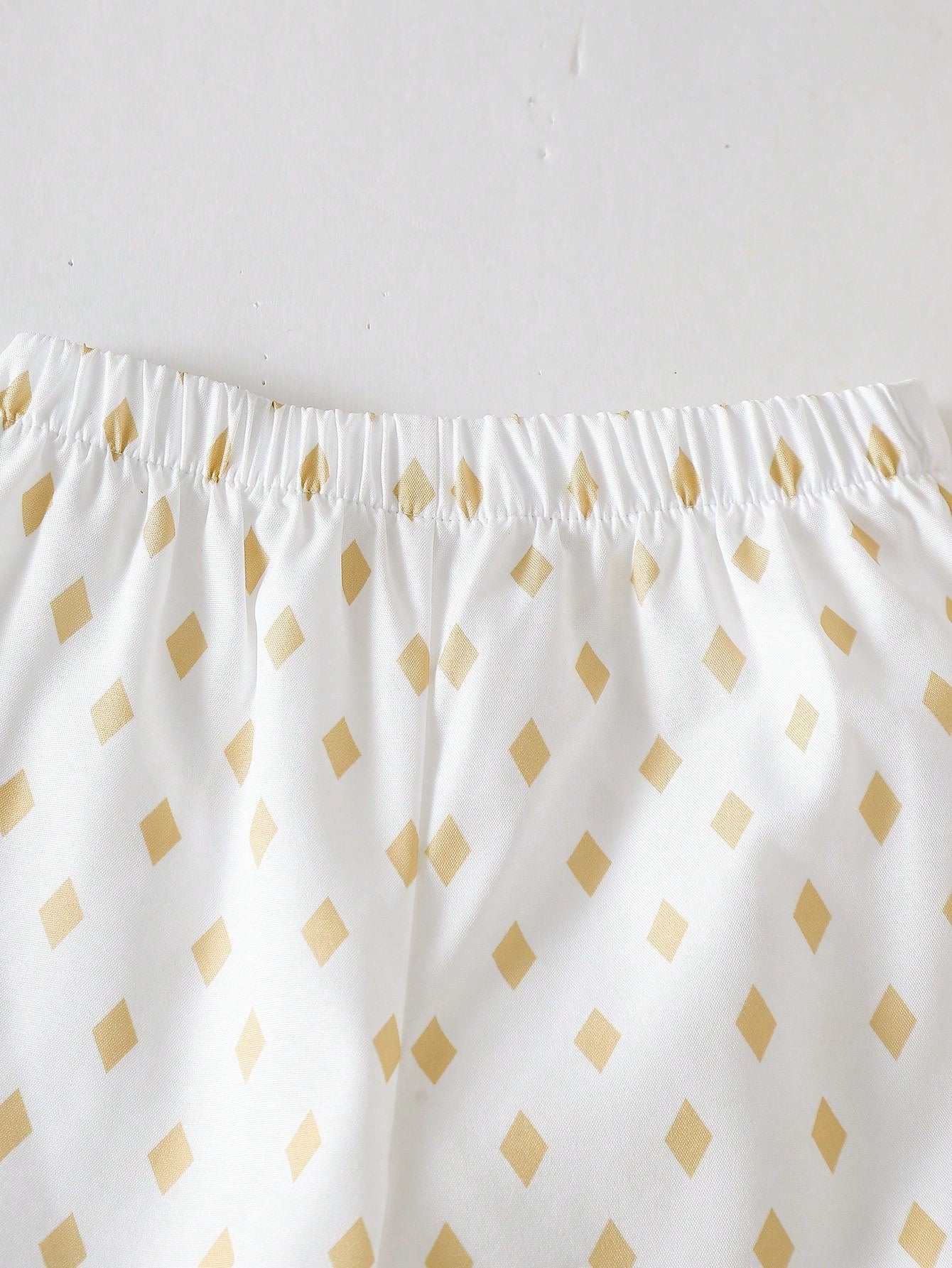 2pcs Girls Gold Print Puff Sleeve Top & Pants Set - Ivory | 21 Cent...
