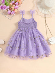 Little Girls 3D Floral Appliqué Tulle Cami Dress - Wisteria | 21 Ce...