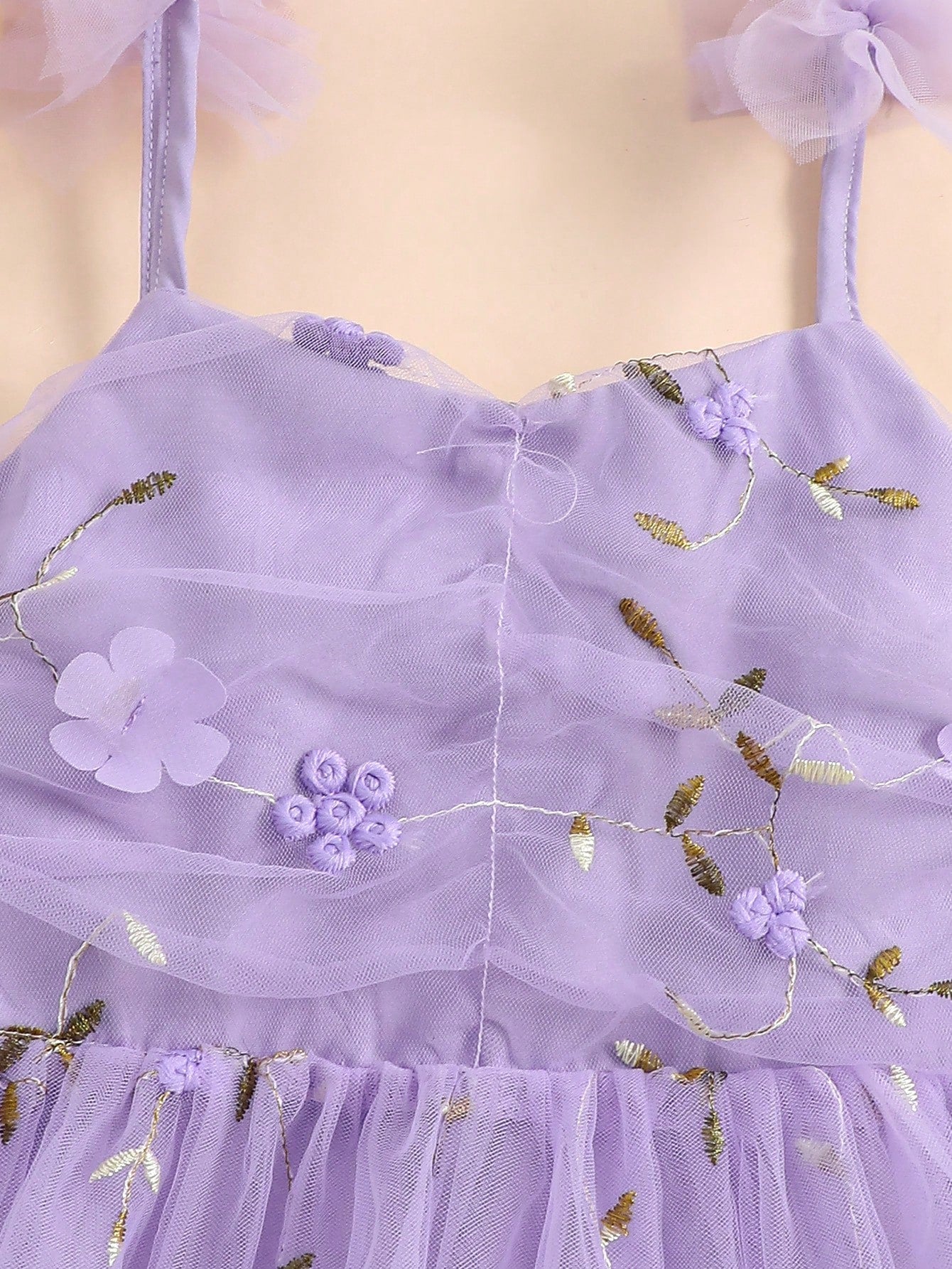 Little Girls 3D Floral Appliqué Tulle Cami Dress - Wisteria | 21 Ce...