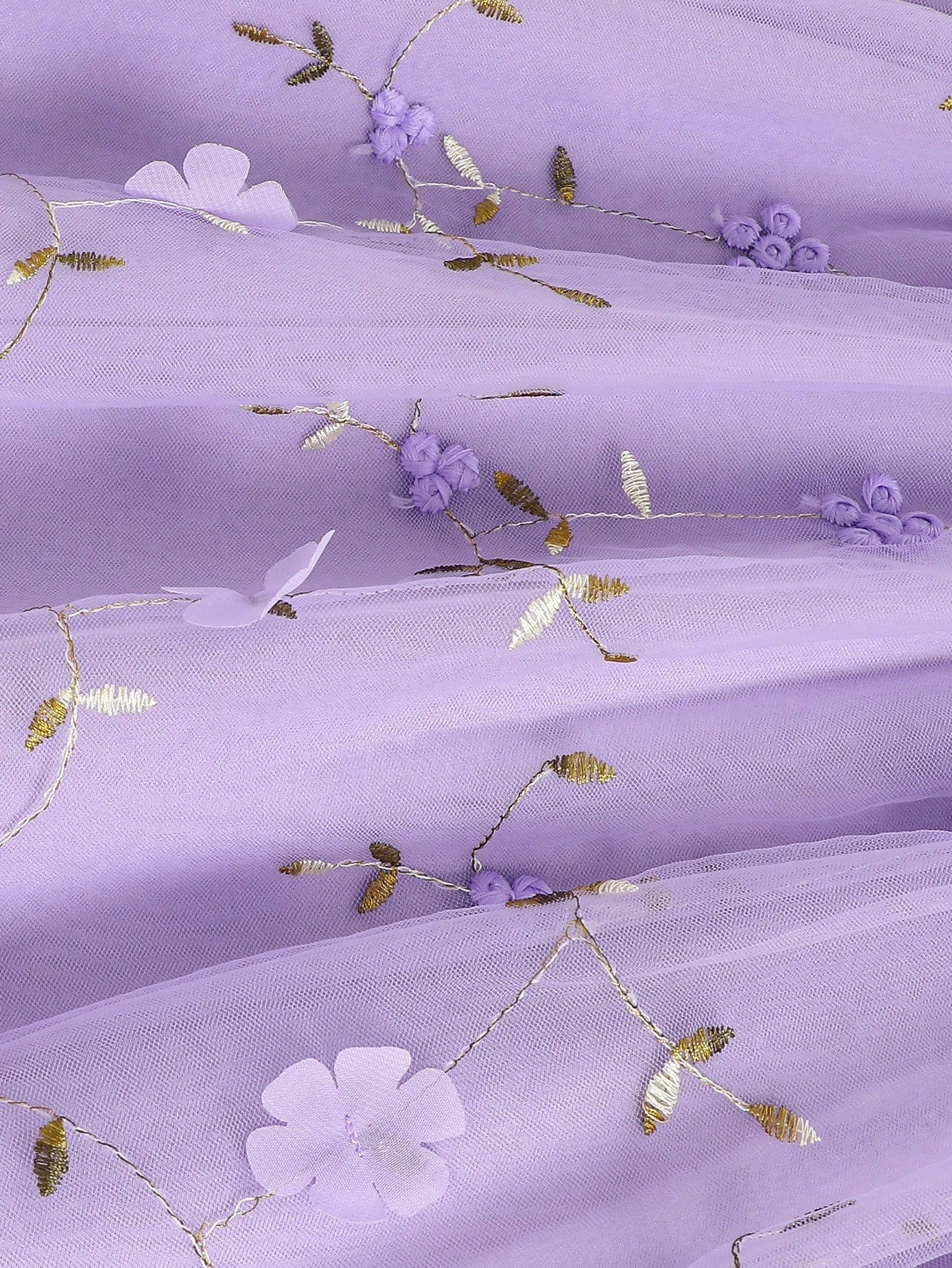 Little Girls 3D Floral Appliqué Tulle Cami Dress - Wisteria | 21 Ce...