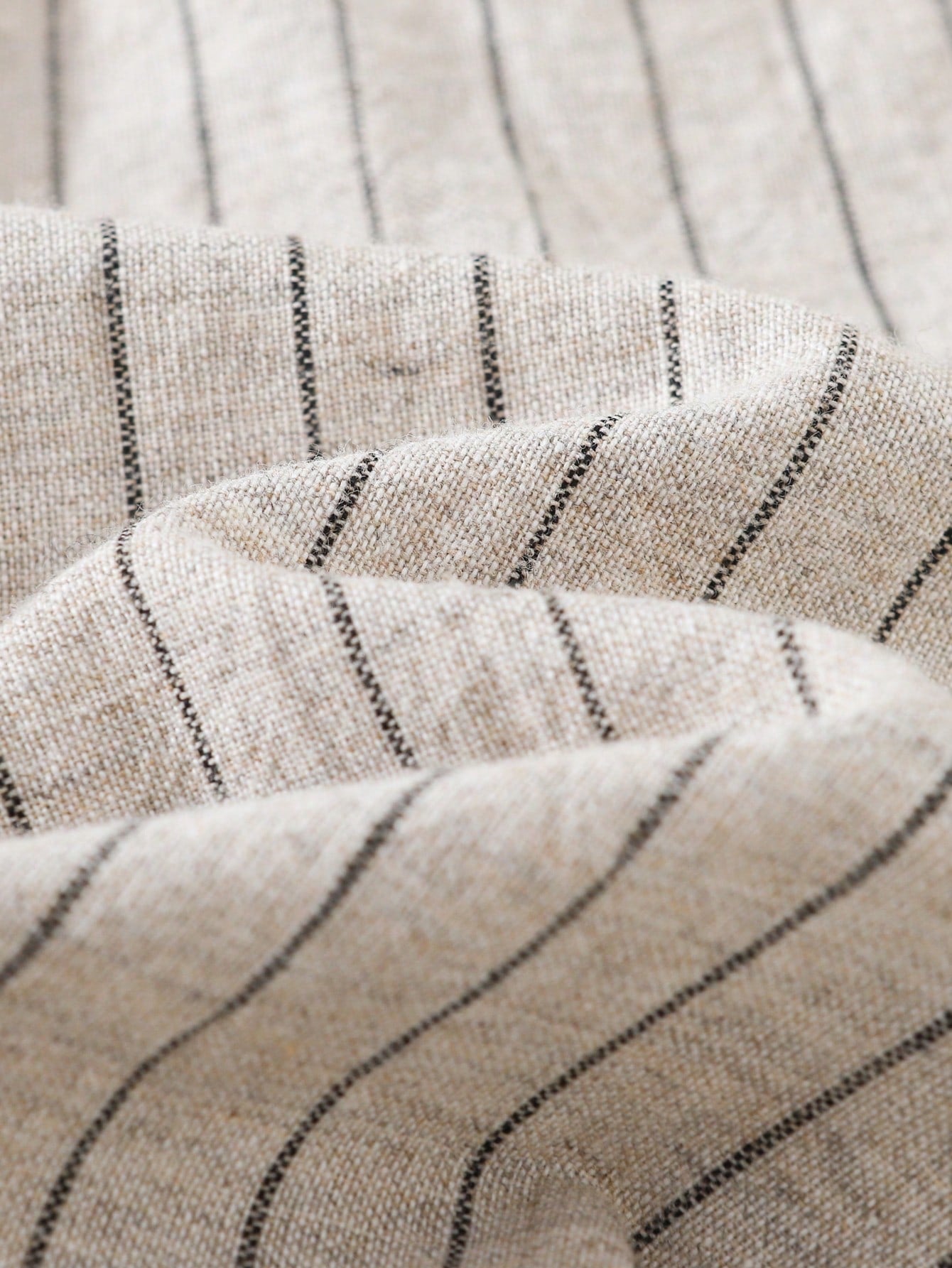 Boys Pinstripe Cotton Wide-Leg Trousers - Ecru | 21 Century Kids