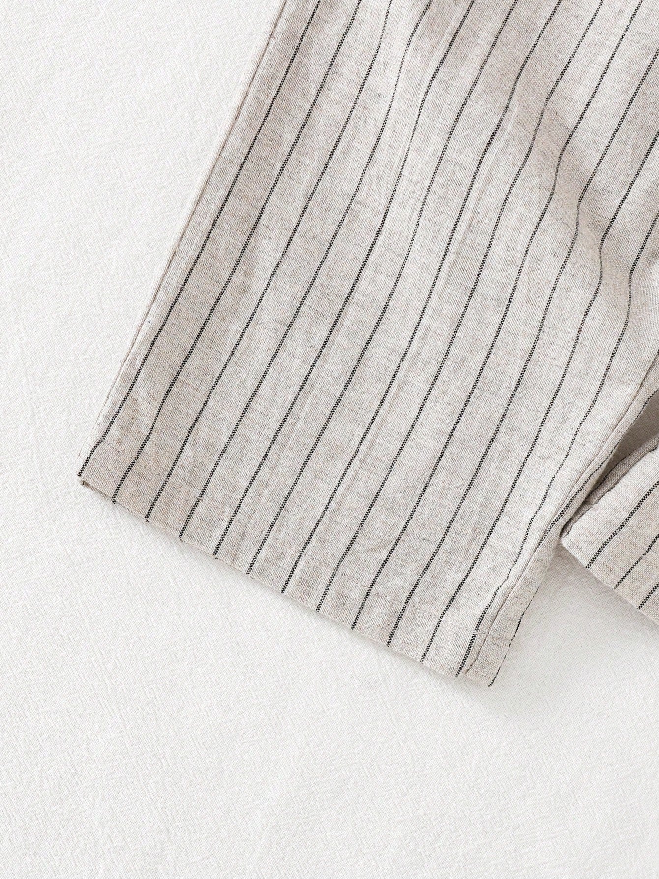 Boys Pinstripe Cotton Wide-Leg Trousers - Ecru | 21 Century Kids