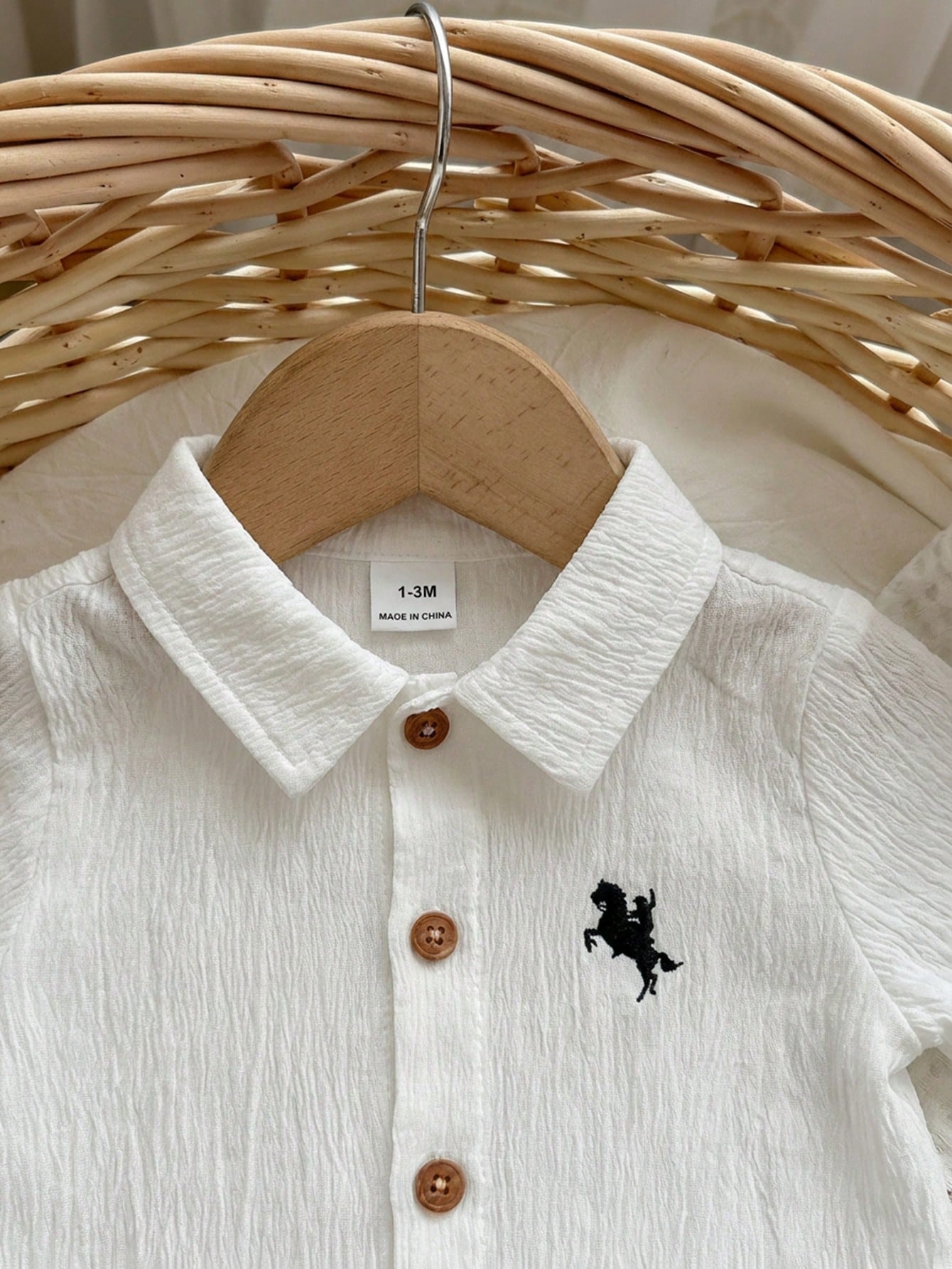 Baby Boys Polo Collar Shirt & Shorts Set - Ivory