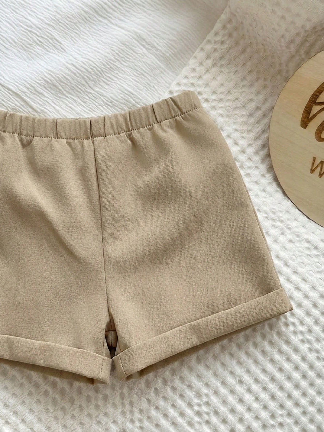 Baby Boys Polo Collar Shirt & Shorts Set - Ivory