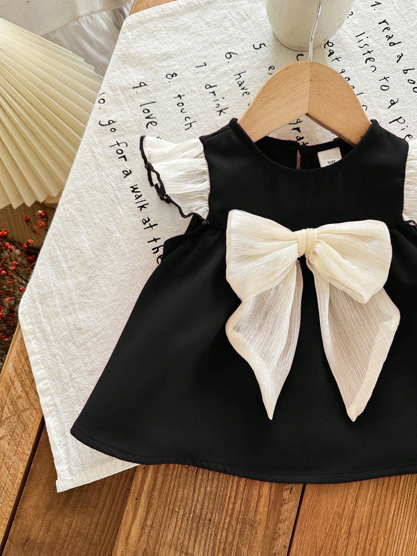 Girls Ruffle Cap Sleeve Bow Front Dress - Onyx