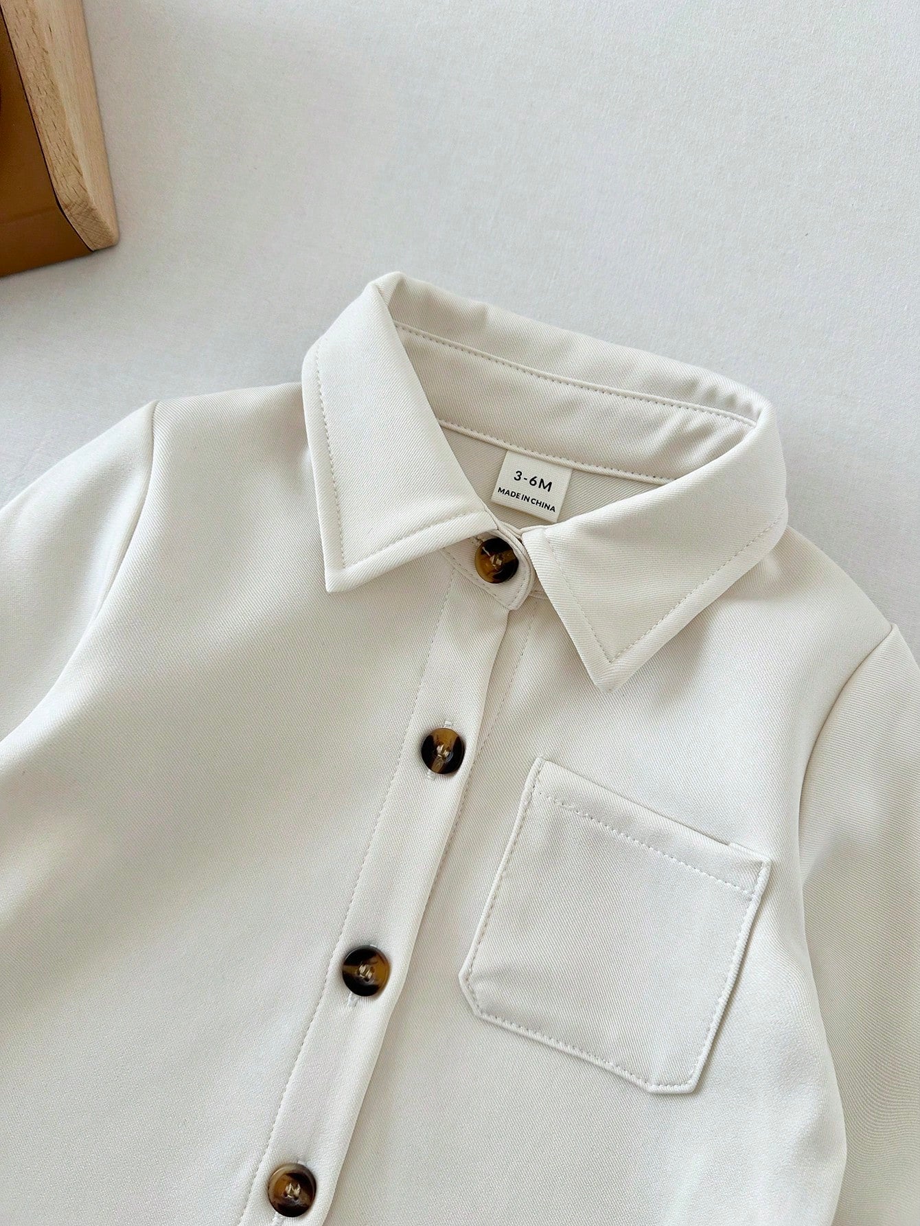 Boys Long Sleeve Button-Front Chest Pocket Overshirt - Ivory | 21 C...