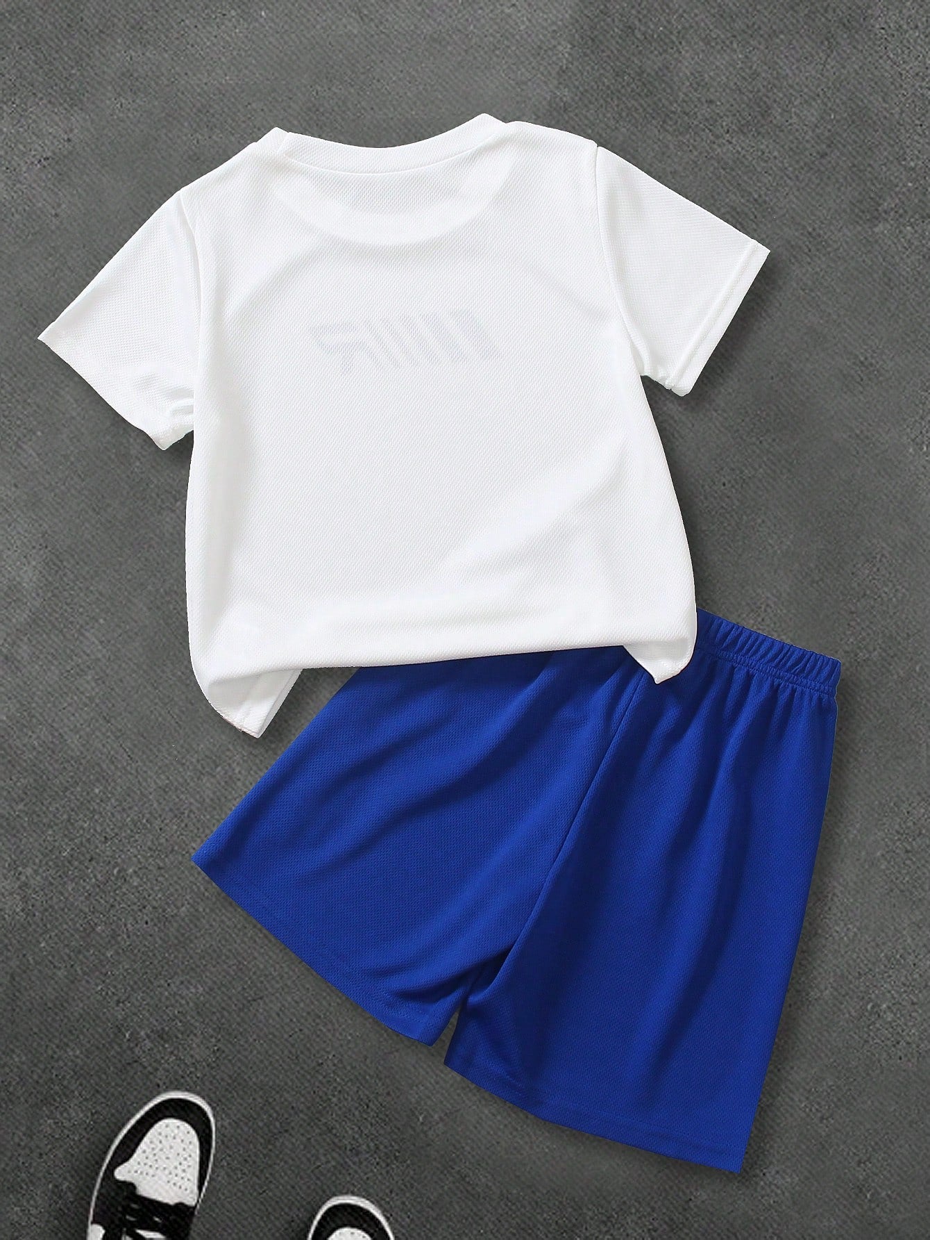 Boys Graphic Mesh Athletic Tee & Shorts Set - Cobalt