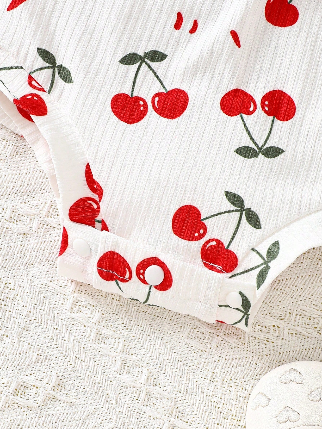 Baby Girls Cherry Print Ruffle Romper Dress Set - Isabelline