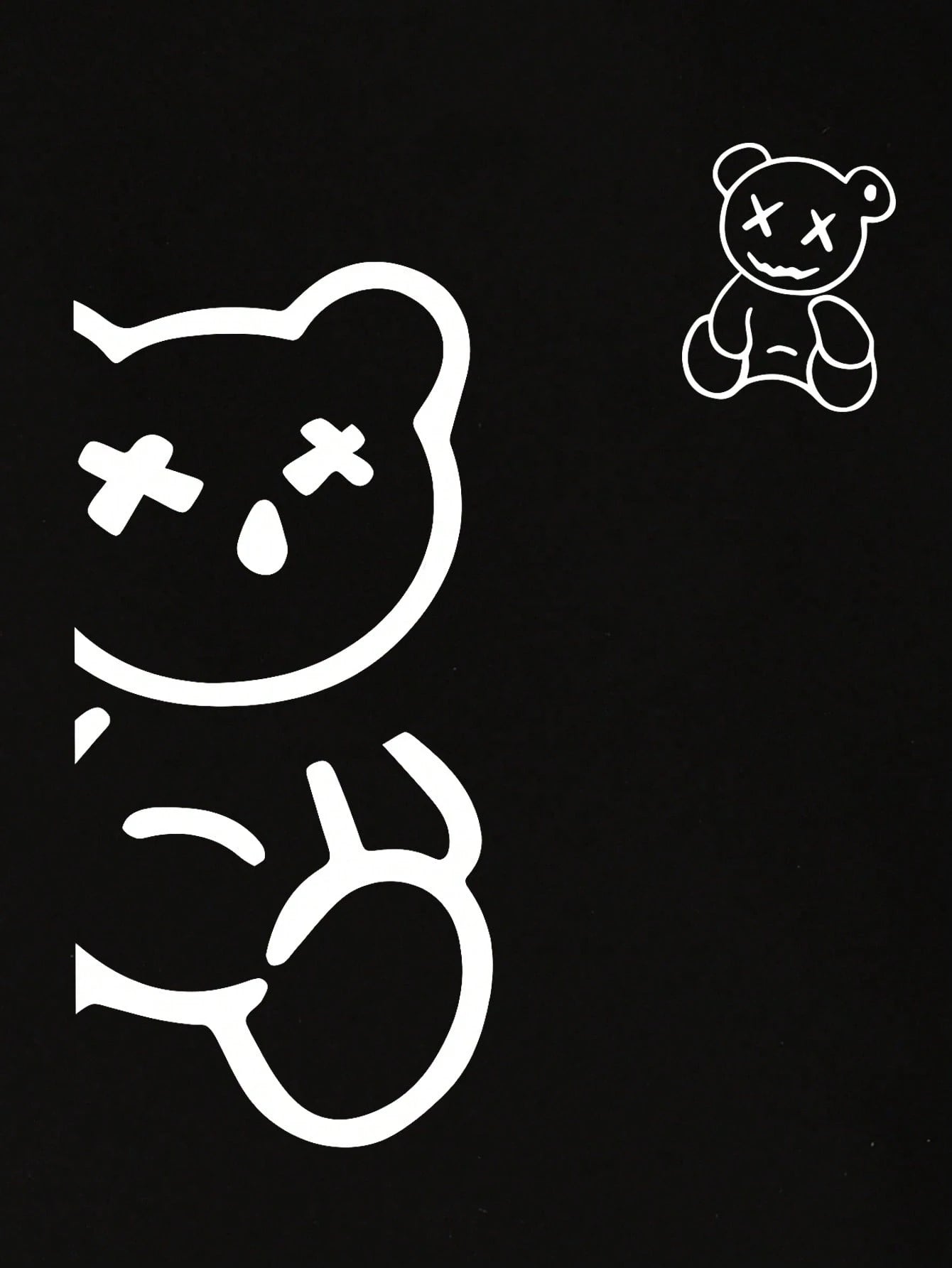 Boys Double Bear Graphic Oversized Drop Shoulder Tee - Onyx | 21 Ce...