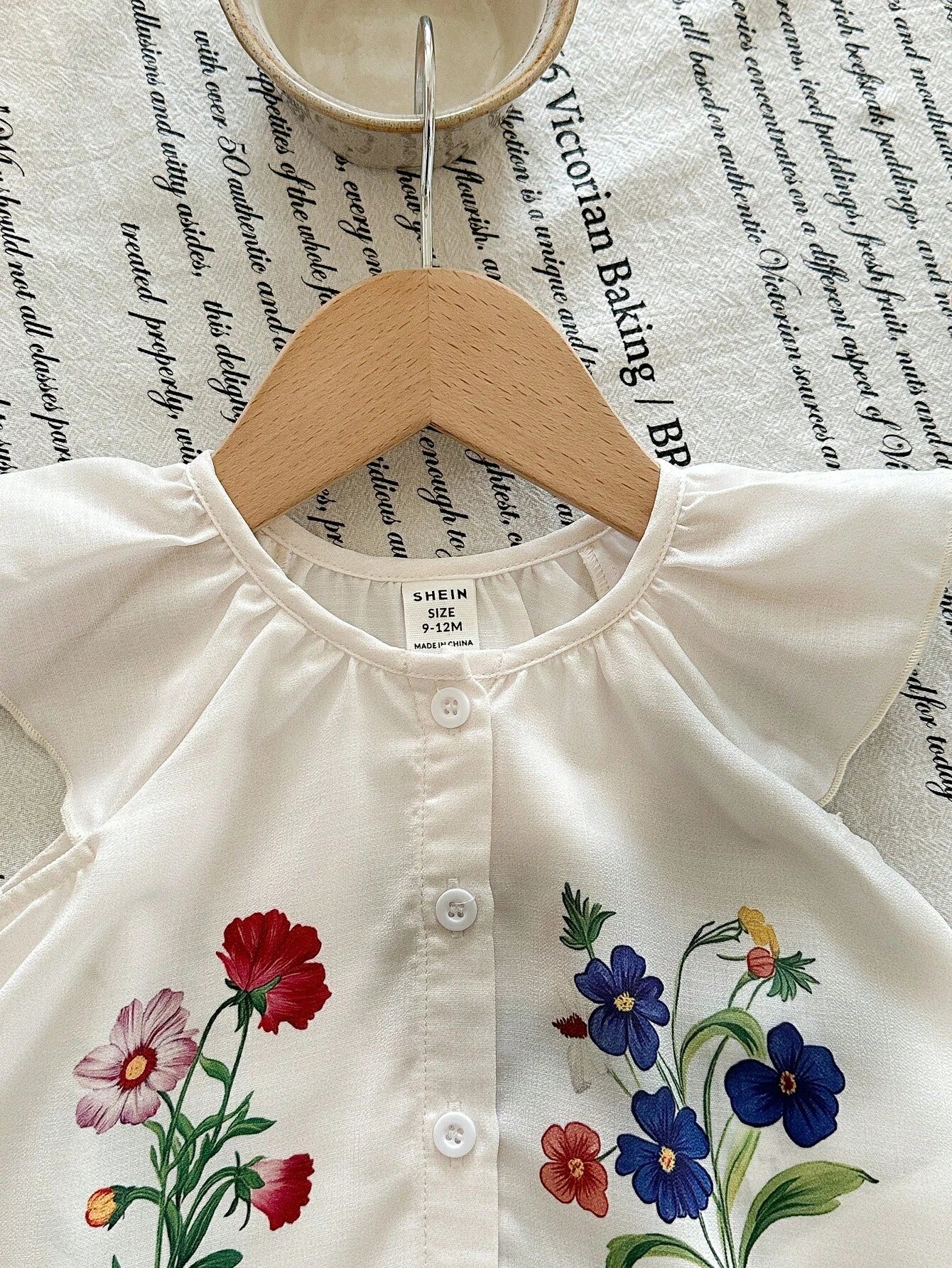 Girls Floral Embroidered Ruffle Top & Shorts Set - Ivory