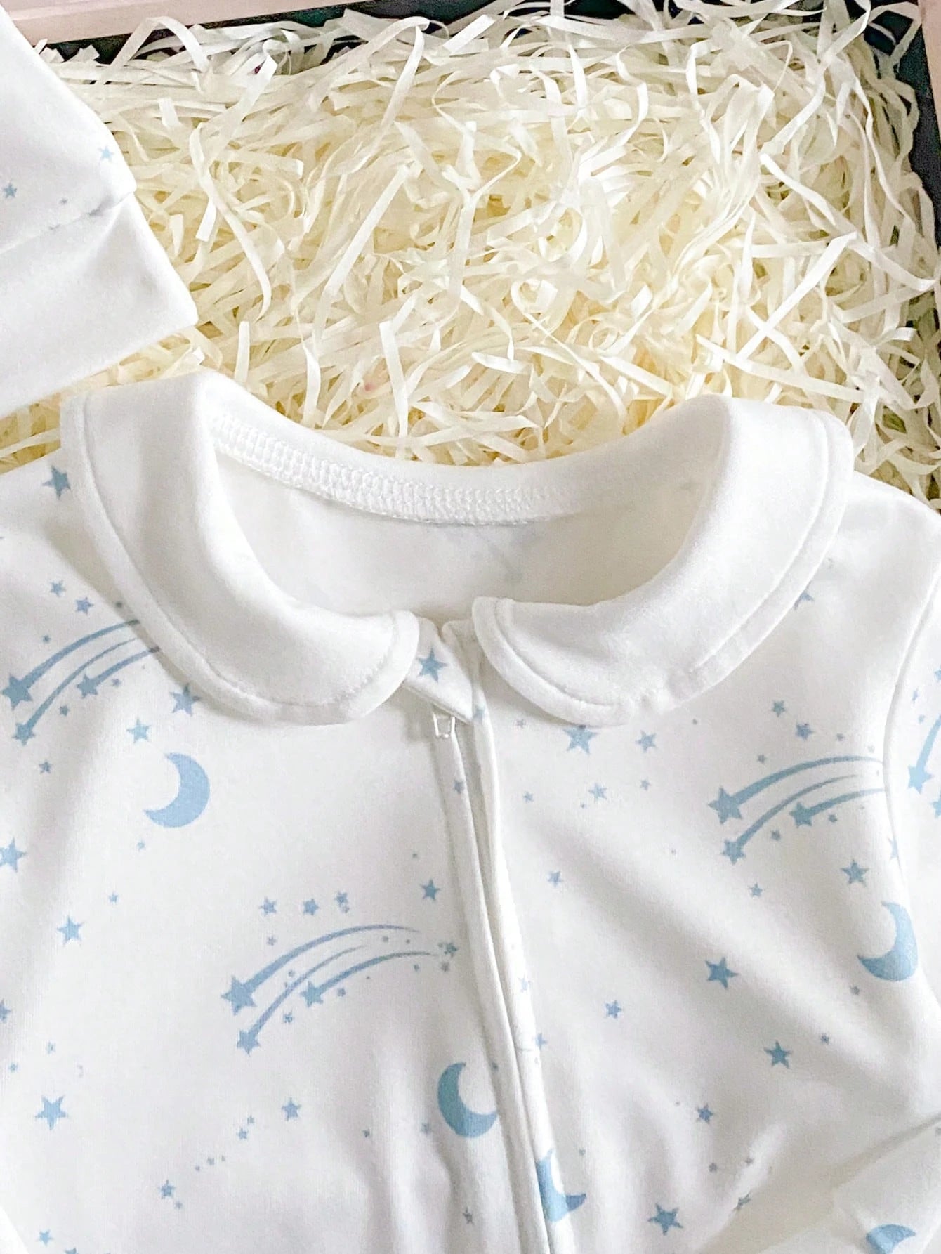 3pcs Baby Boys Celestial Print Peter Pan Collar Sleepsuit Set - Ivo...