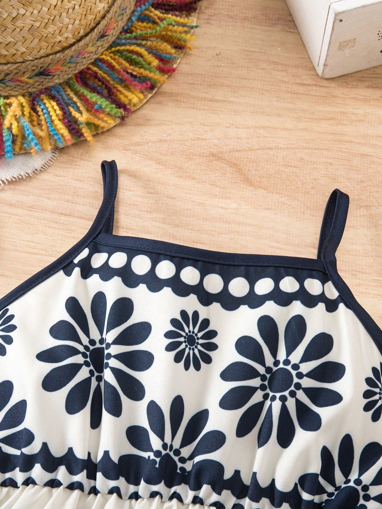 Girls Floral Print Spaghetti Strap Flared Sundress - Ivory | 21 Cen...