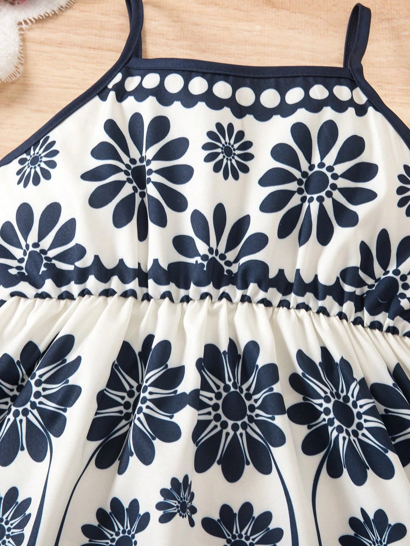 Girls Floral Print Spaghetti Strap Flared Sundress - Ivory | 21 Cen...