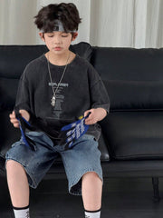 Big Boys Explorer Slogan Washed Drop Shoulder Tee - Graphite | 21 C...
