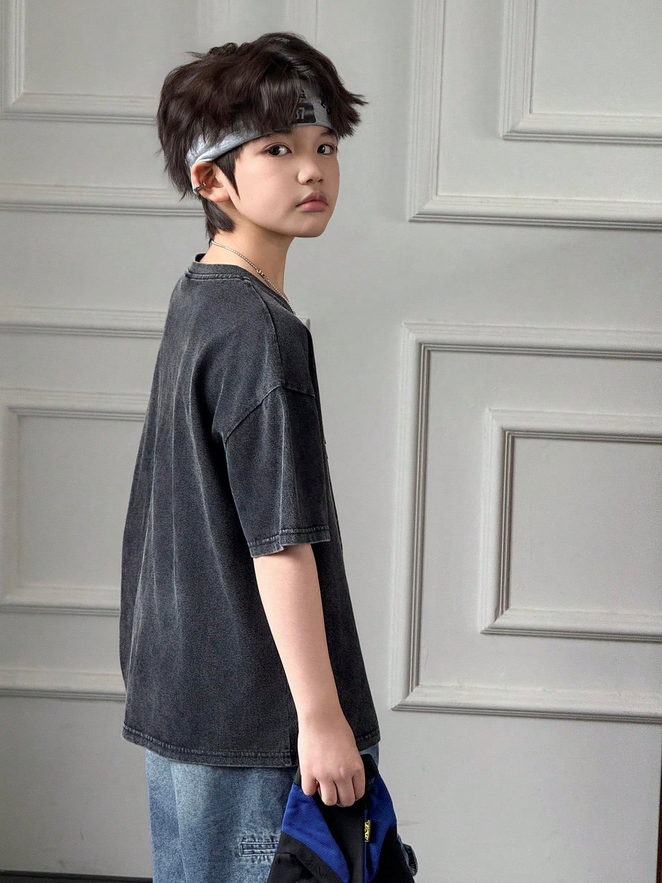 Big Boys Explorer Slogan Washed Drop Shoulder Tee - Graphite | 21 C...