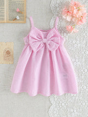Girls Seersucker Striped Bow-Front Cami Dress - Blush | 21 Century ...