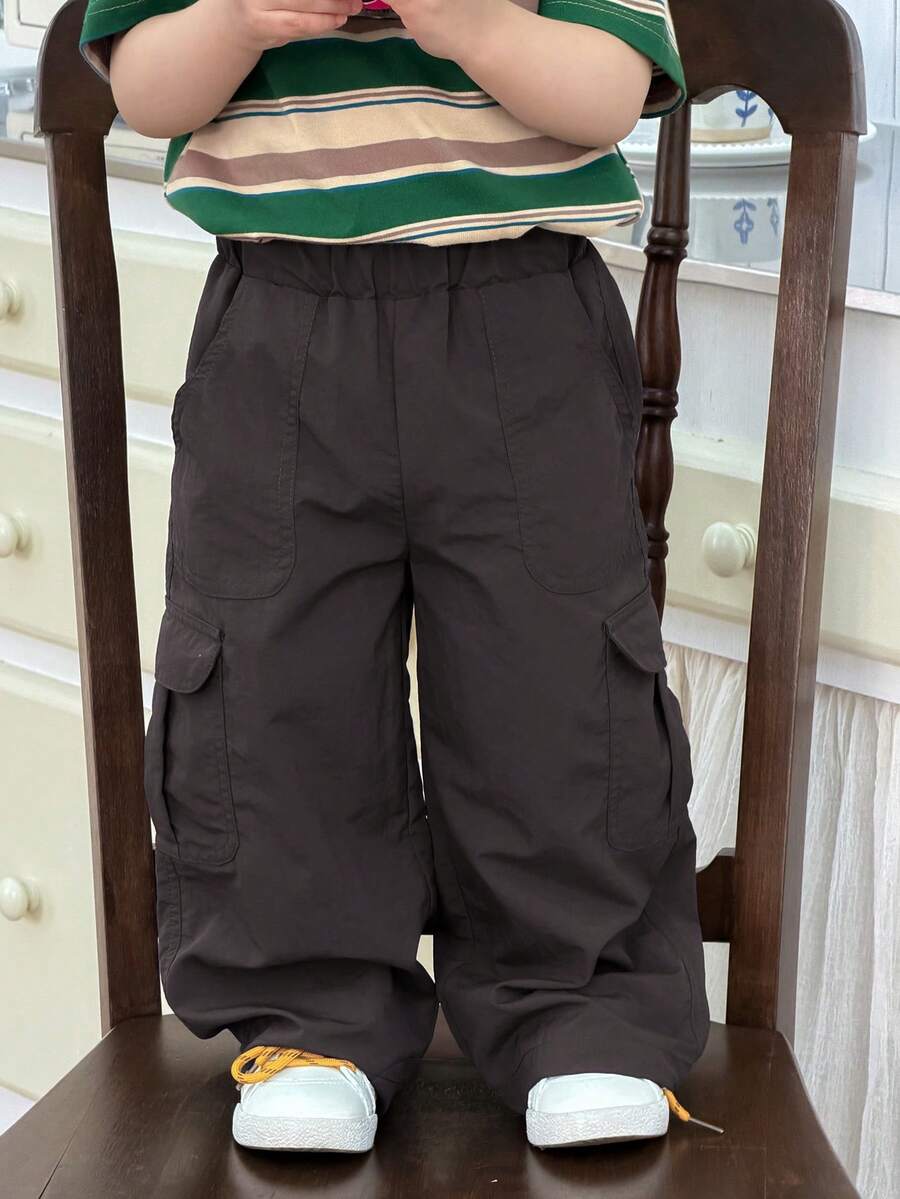 Boys Wide-Leg Cargo Pants - Graphite | 21 Century Kids
