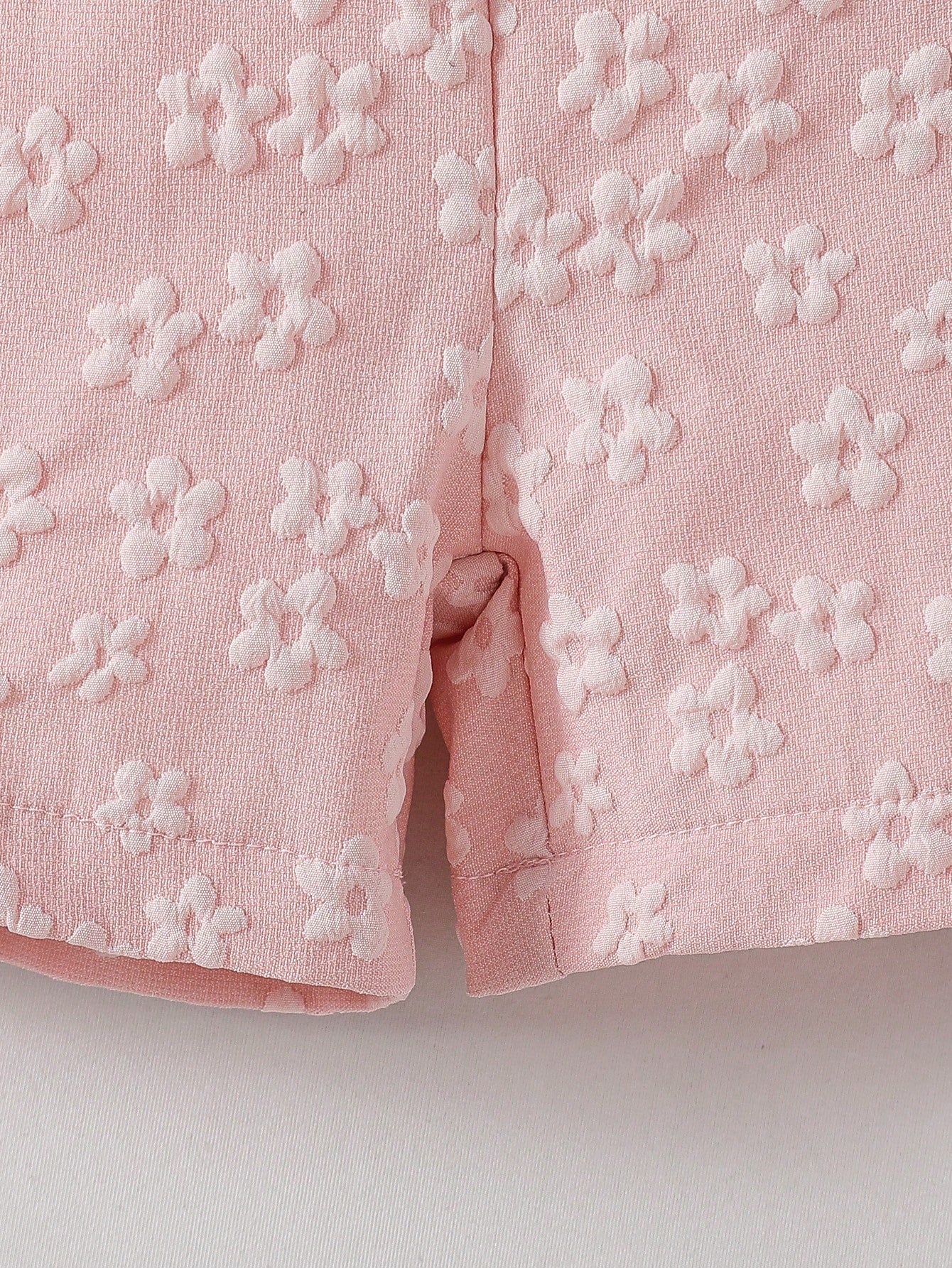 Baby Girls 3D Floral Ruffle Asymmetric Romper - Blush