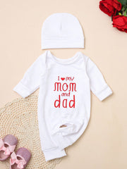 Baby Boys I Love Mom and Dad Romper Set - Ivory