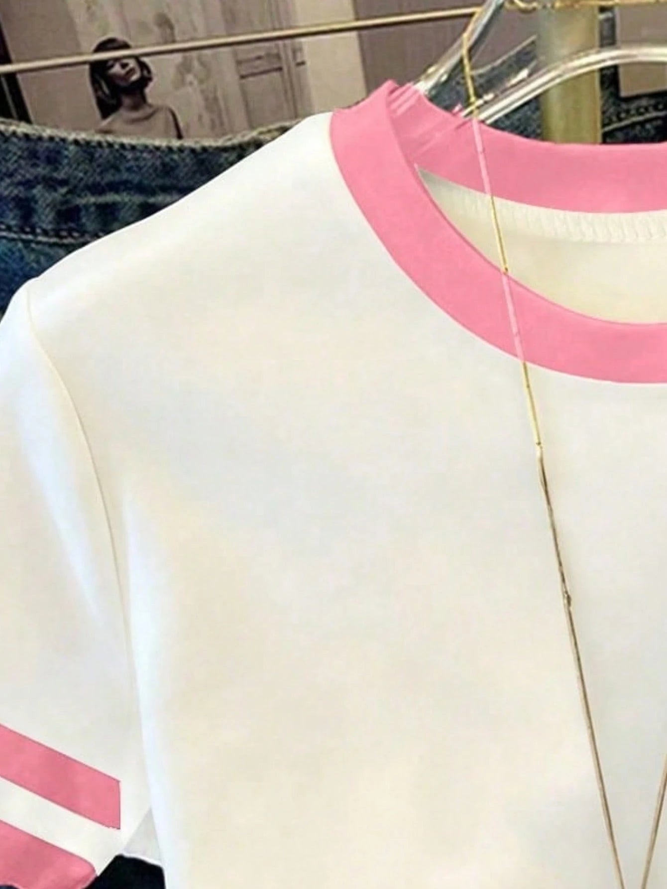 Big Girls Polo Print Contrast Trim Ringer Tee - Ivory | 21 Century ...