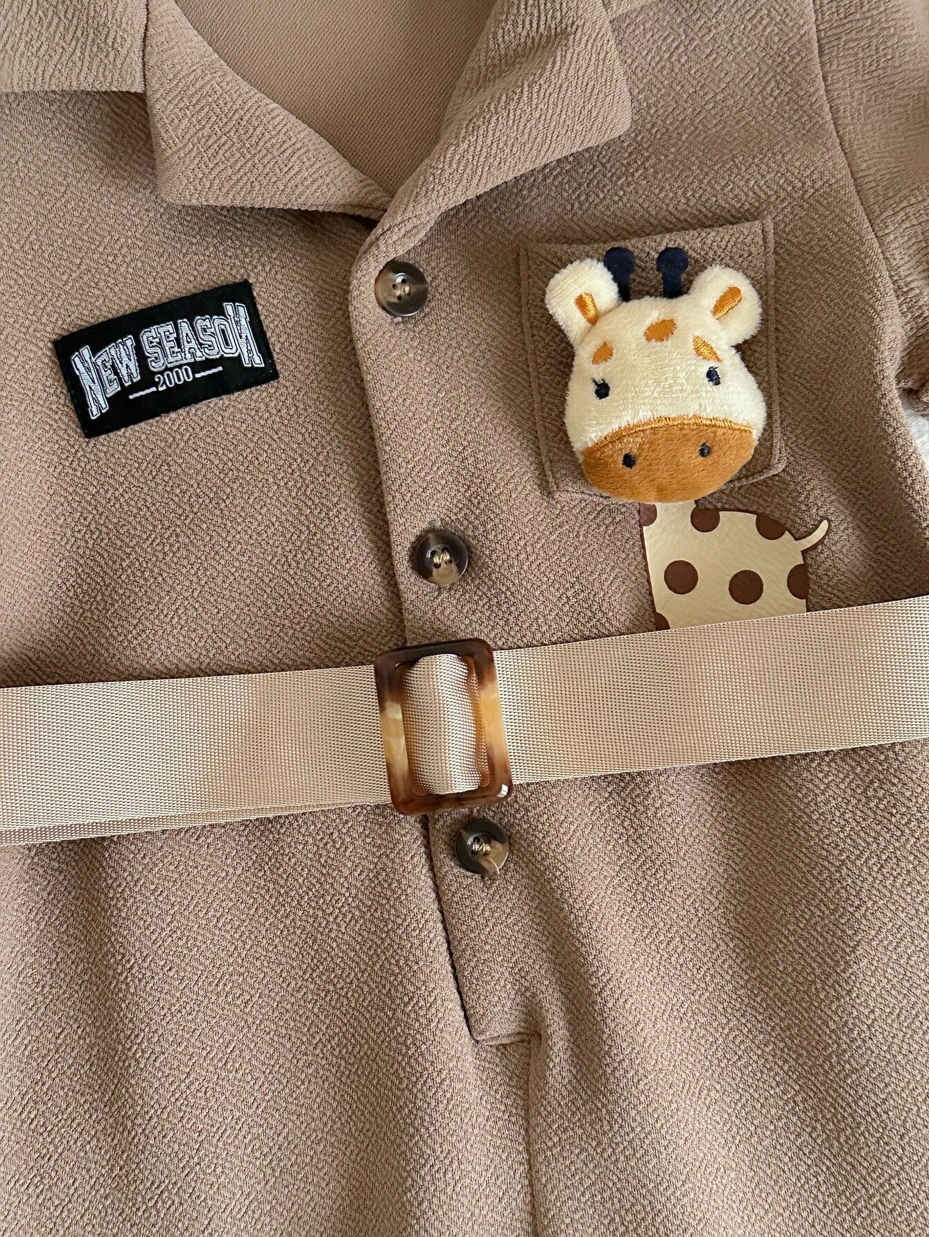 2pcs Unisex Safari Romper & Bucket Hat Set - Latte | 21 Century Kids
