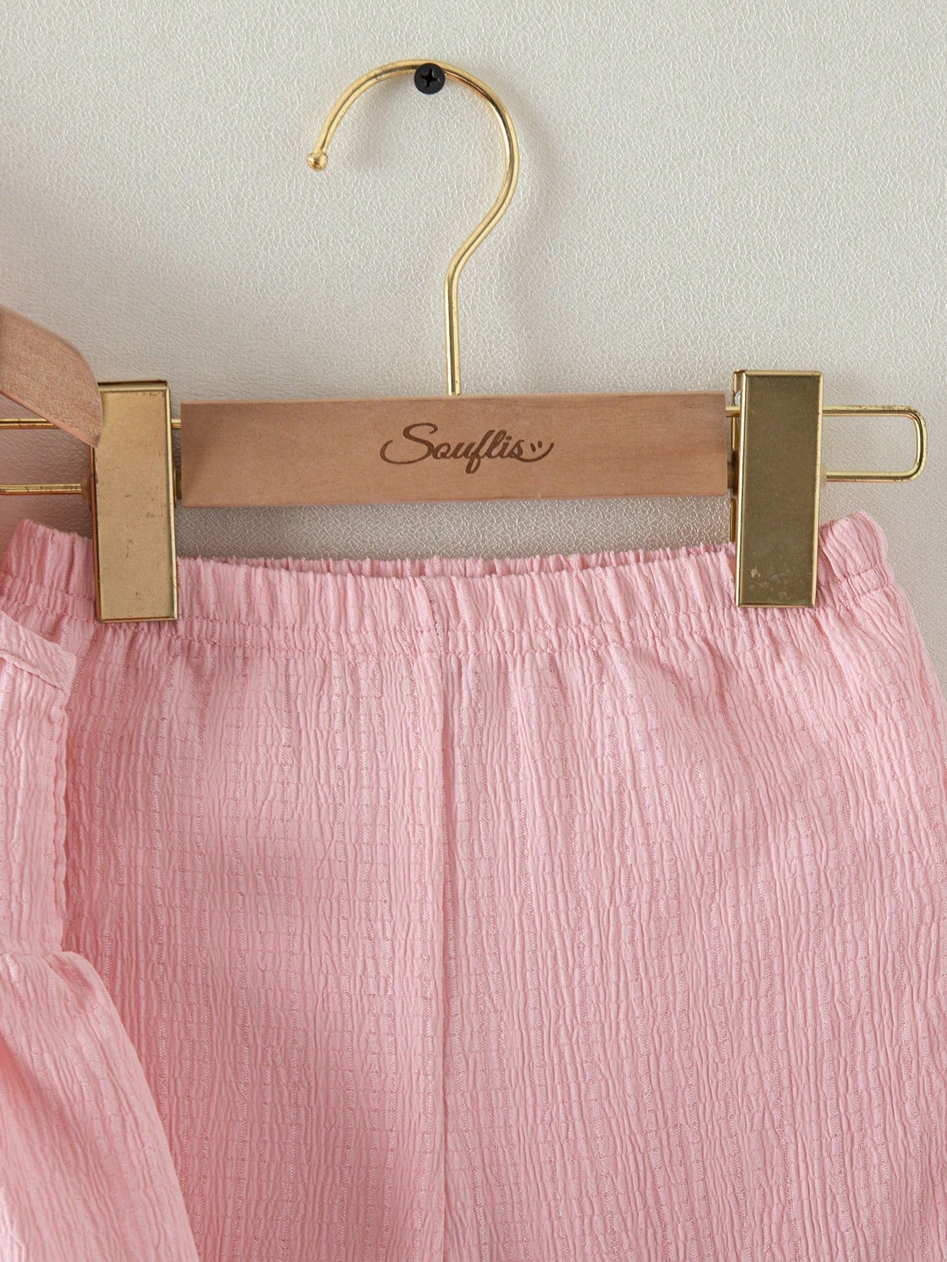 2pcs Girls Bow Detail Peplum Top & Wide-Leg Pants Set - Blush | 21 ...