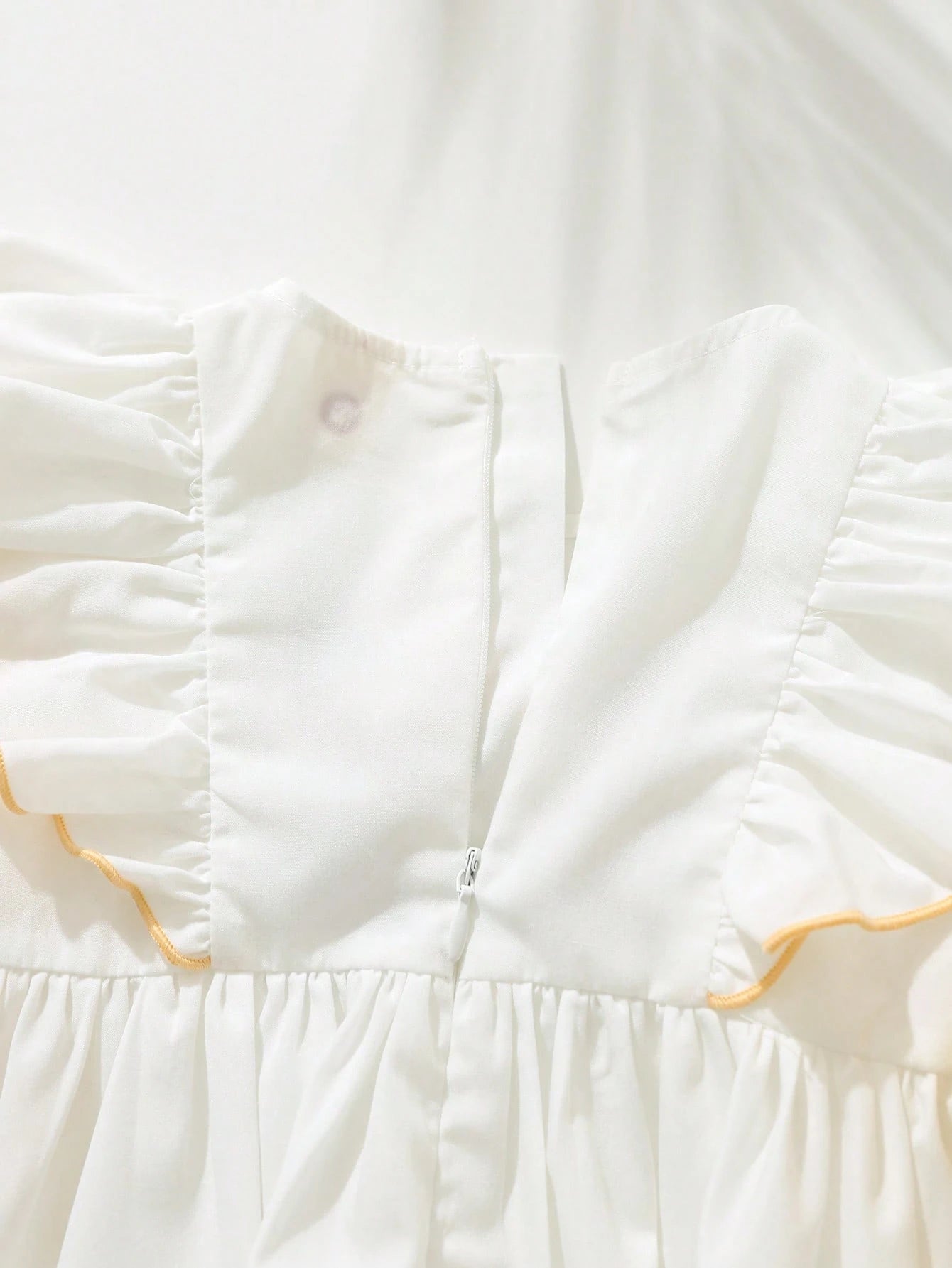 Girls Floral Embroidered Ruffle Sleeve A-Line Dress - Ivory | 21 Ce...