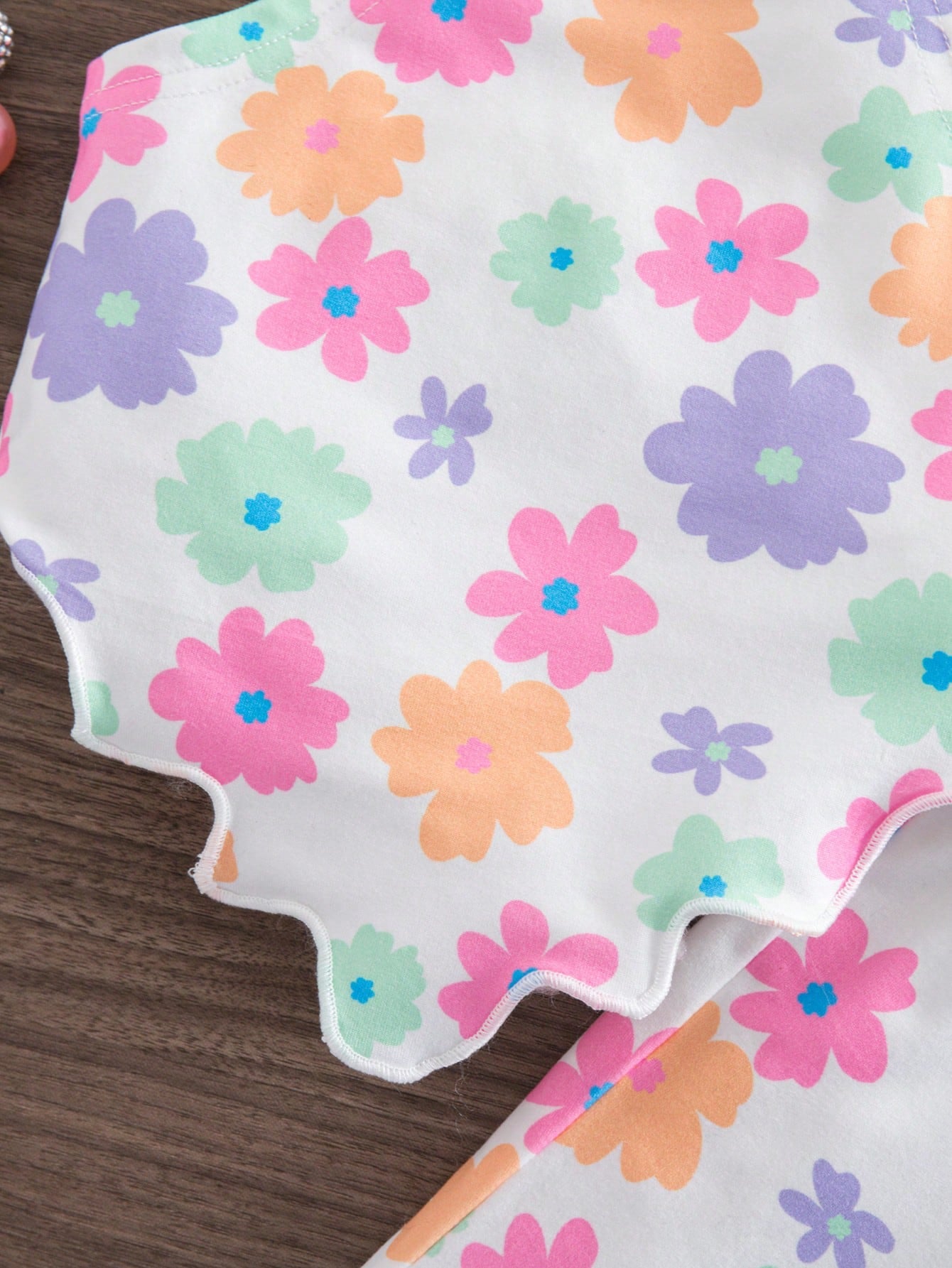 2pcs Girls Floral Halter Top & Flared Pants Set - Ivory | 21 Centur...