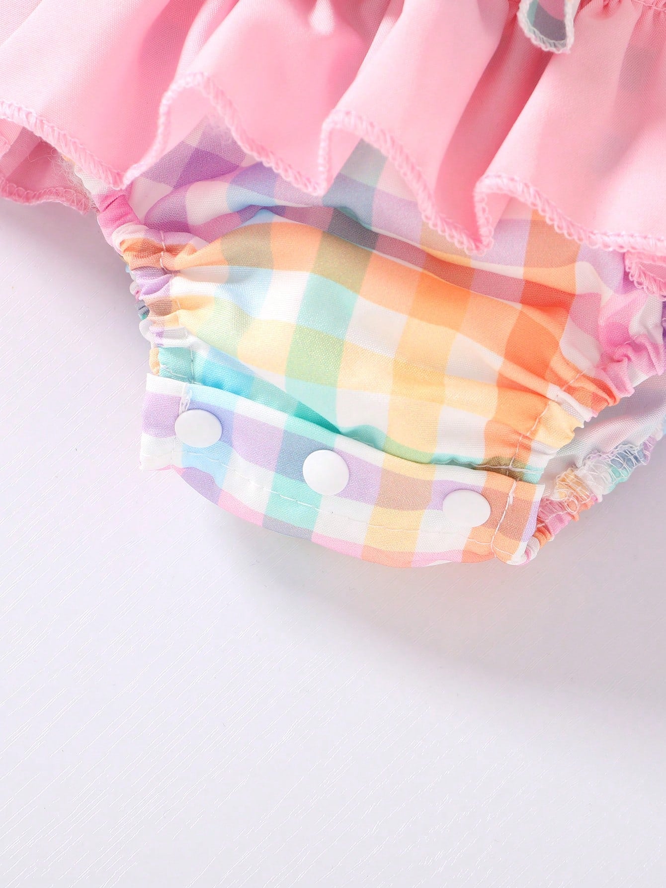 2pcs Baby Girls Plaid Bow Romper & Sun Hat Set - Sorbet | 21 Centur...