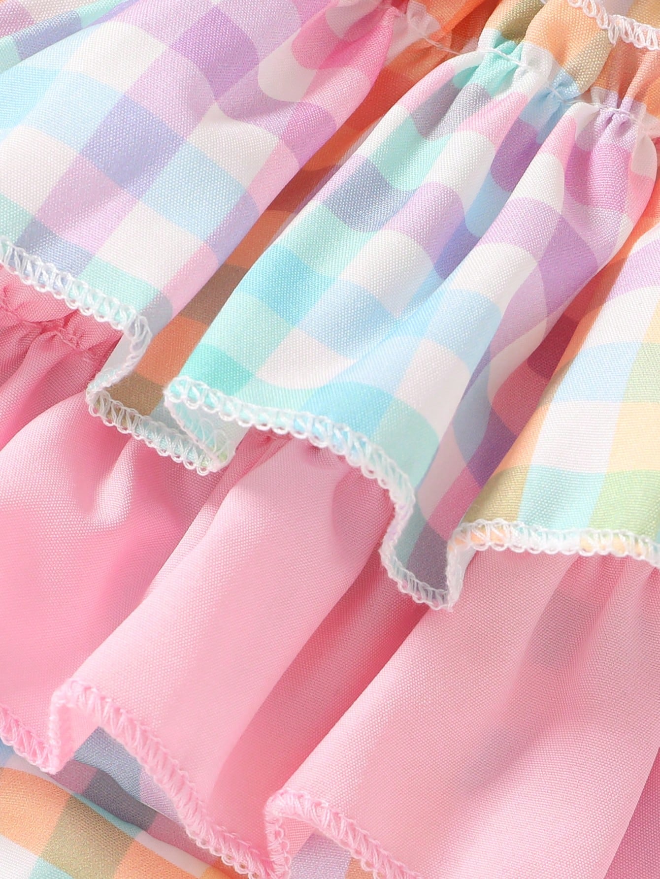 2pcs Baby Girls Plaid Bow Romper & Sun Hat Set - Sorbet | 21 Centur...