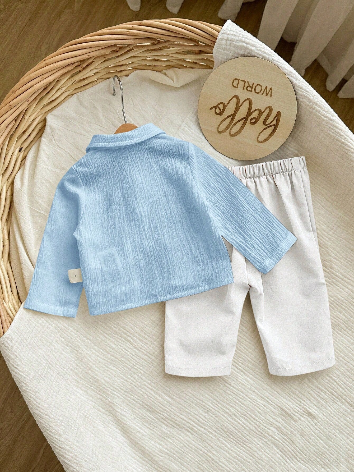 2pcs Baby Boys Polo Shirt & Trousers Set - Powder Blue | 21 Century...