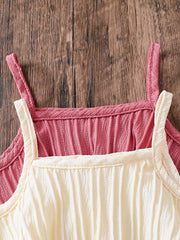 4pcs Girls Ruffle Camisole Top & Shorts Set - Dusty Rose | 21 Centu...