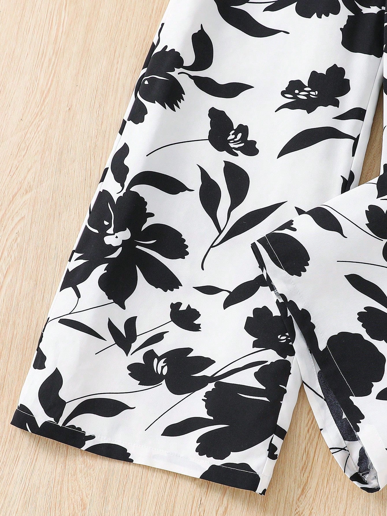 Big Girls Puff Sleeve Floral Print Wide-Leg Jumpsuit - Onyx | 21 Ce...