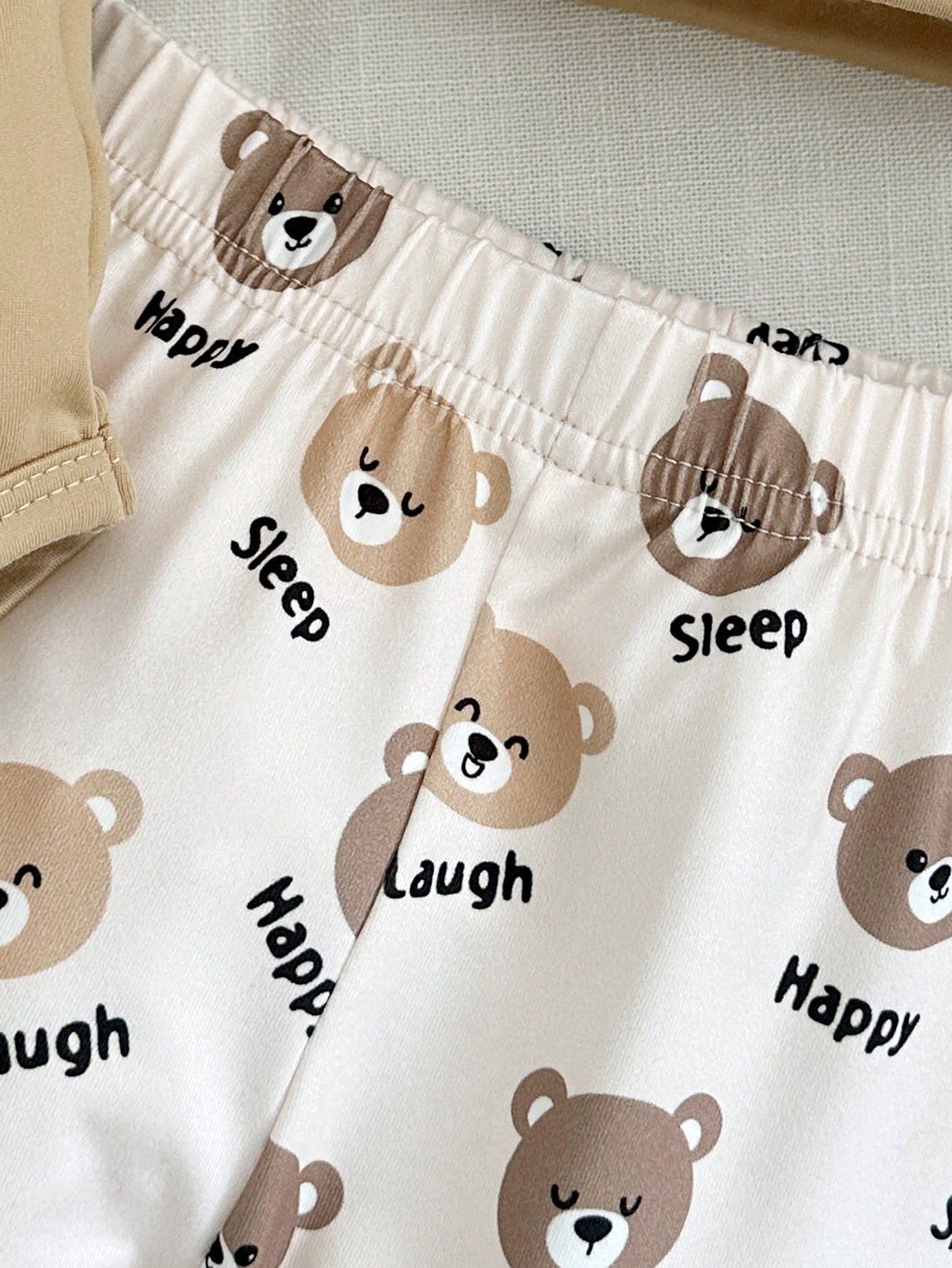 5pcs Baby Boys Bear Print Romper & Jogger Set - Latte | 21 Century ...