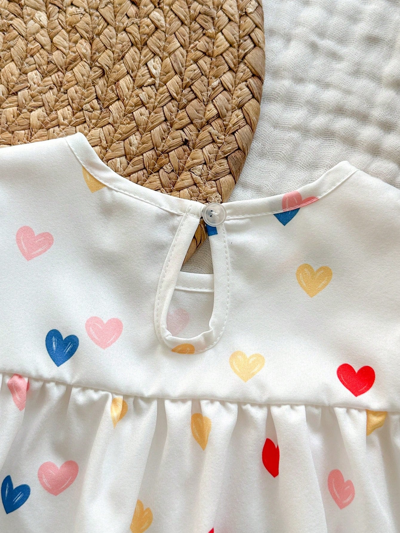Girls Multicolour Heart Print Flutter Sleeve Dress - Ivory | 21 Cen...