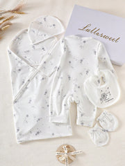 5pcs Baby Boys Dandelion Print Newborn Gift Set - Ivory | 21 Centur...