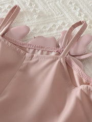 2pcs Girls 3D Floral Appliqué Camisole & Shorts Set - Blush