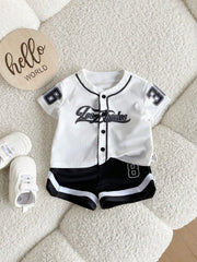2pcs Baby Boys Los Angeles Baseball Jersey & Shorts Set - Ivory | 2...