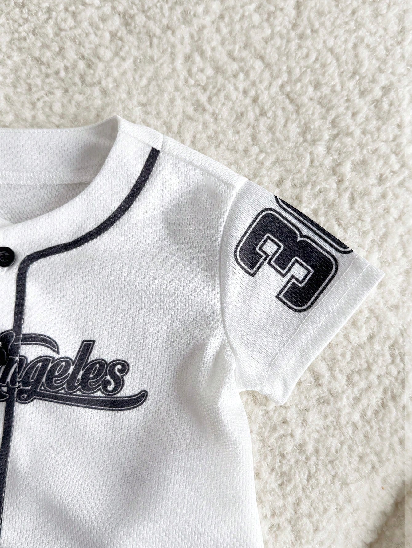 2pcs Baby Boys Los Angeles Baseball Jersey & Shorts Set - Ivory | 2...
