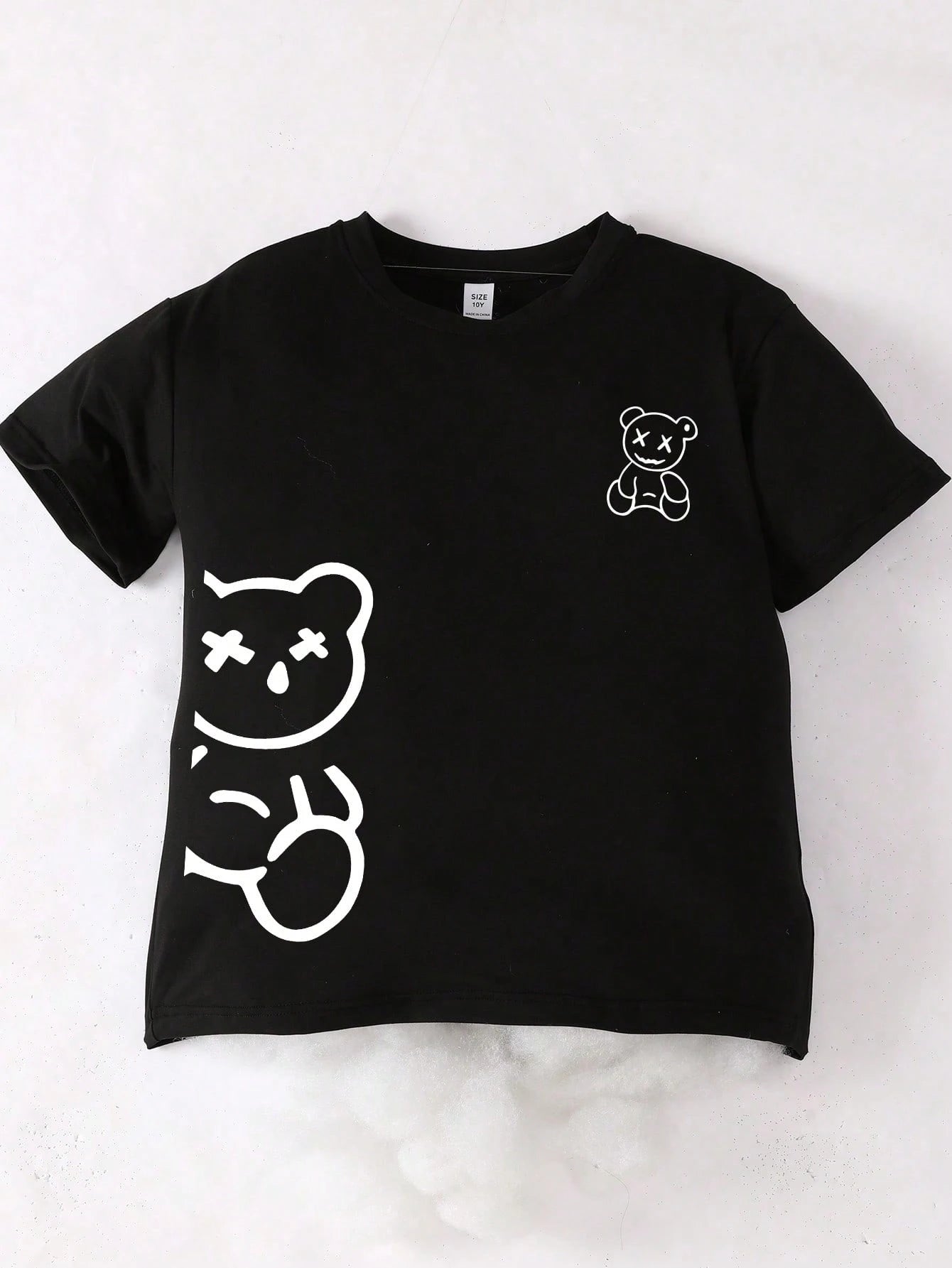 Boys Double Bear Graphic Oversized Drop Shoulder Tee - Onyx | 21 Ce...