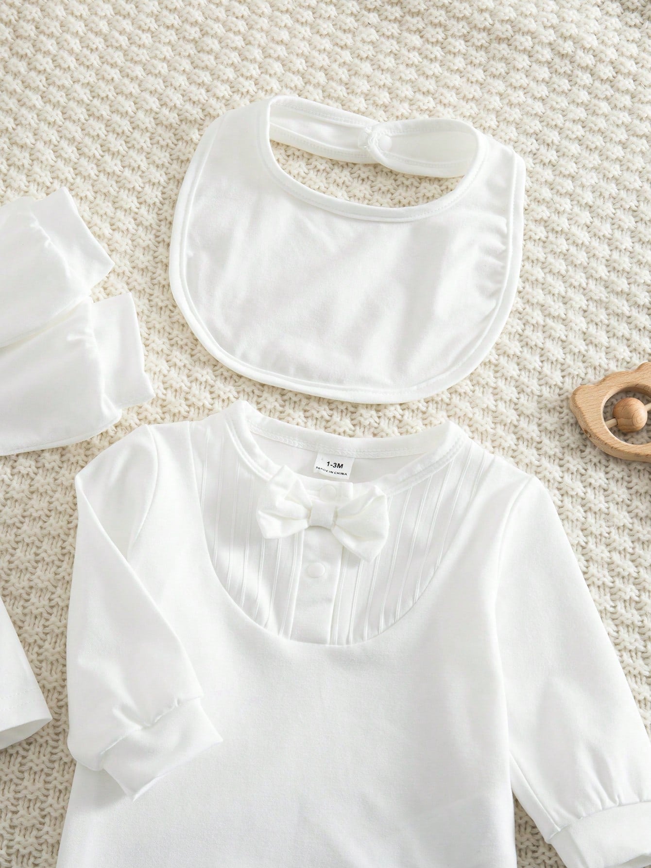 9pcs Baby Boys Bow-Detail Layette & Accessories Gift Set - Ivory | ...