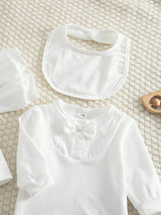 9pcs Baby Boys Bow-Detail Layette & Accessories Gift Set - Ivory | ...