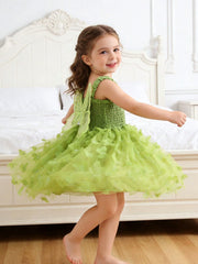 Girls 3D Butterfly Tulle Smocked Cami Dress - Chartreuse | 21 Centu...