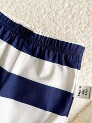 6pcs Baby Boys Bear Stripe & Star Print Bodysuit & Pants Set - Midn...