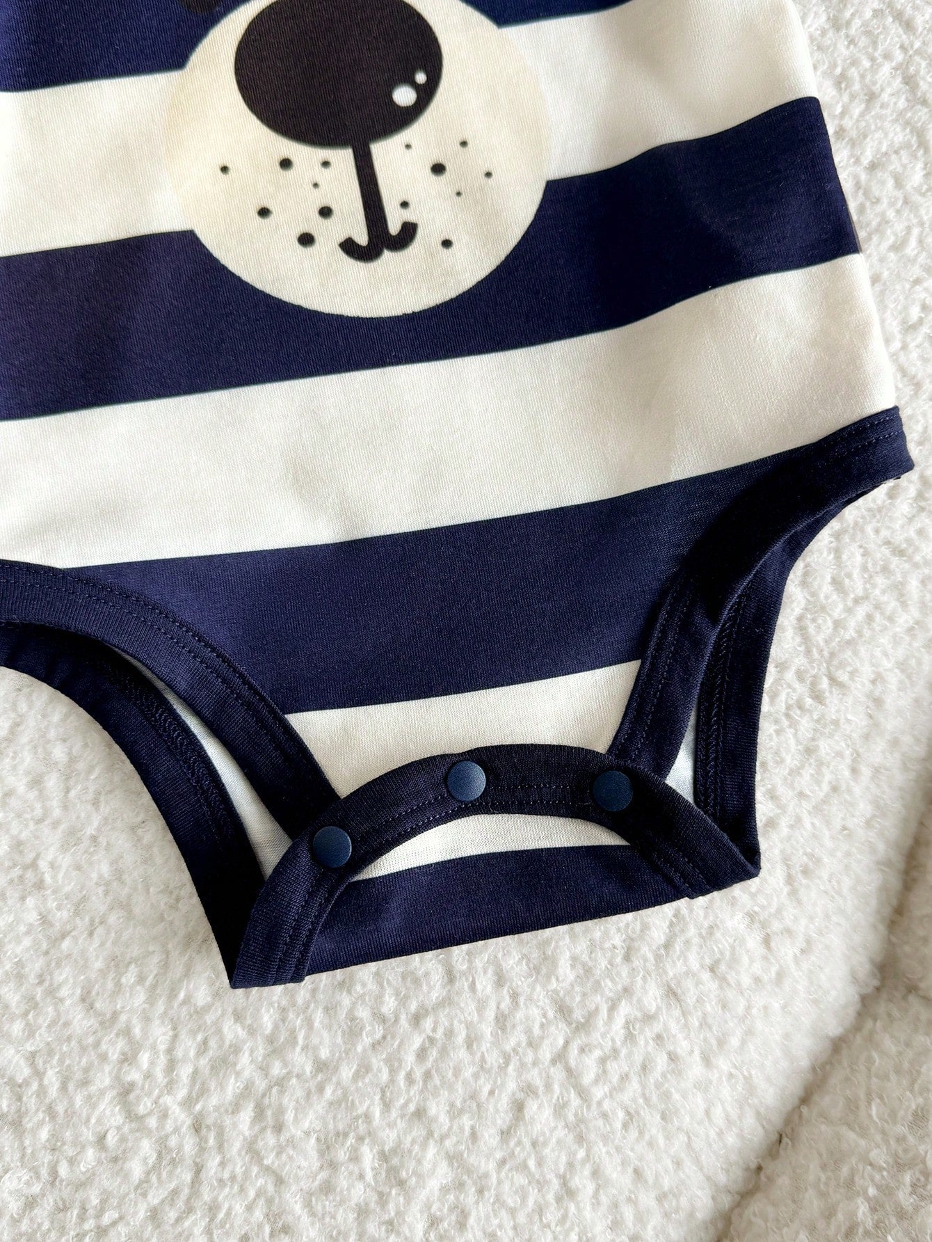 6pcs Baby Boys Bear Stripe & Star Print Bodysuit & Pants Set - Midn...