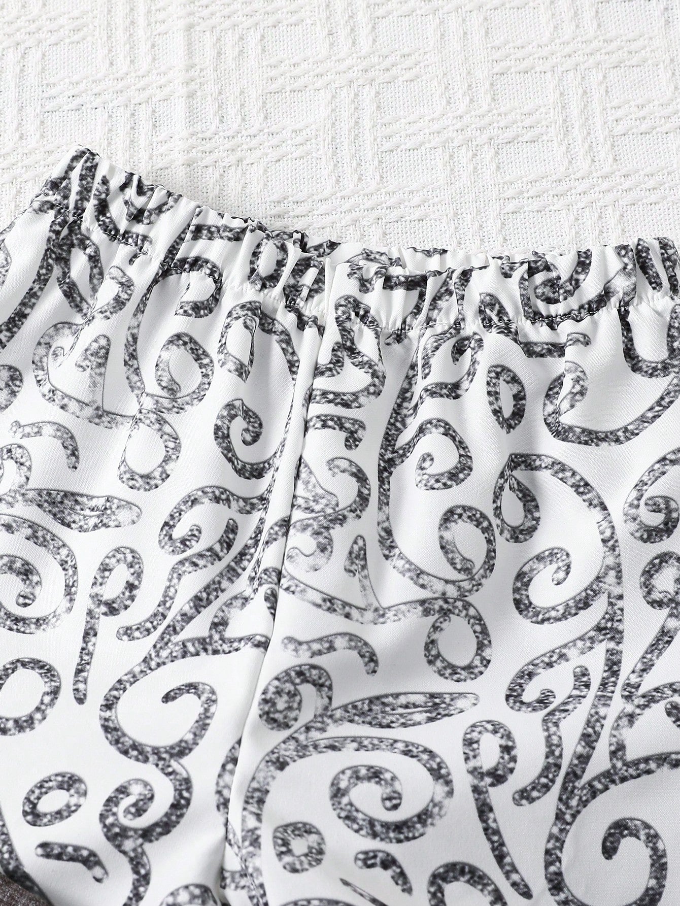 3pcs Boys Scrollwork Print Cardigan, Shirt & Shorts Set - Slate | 2...