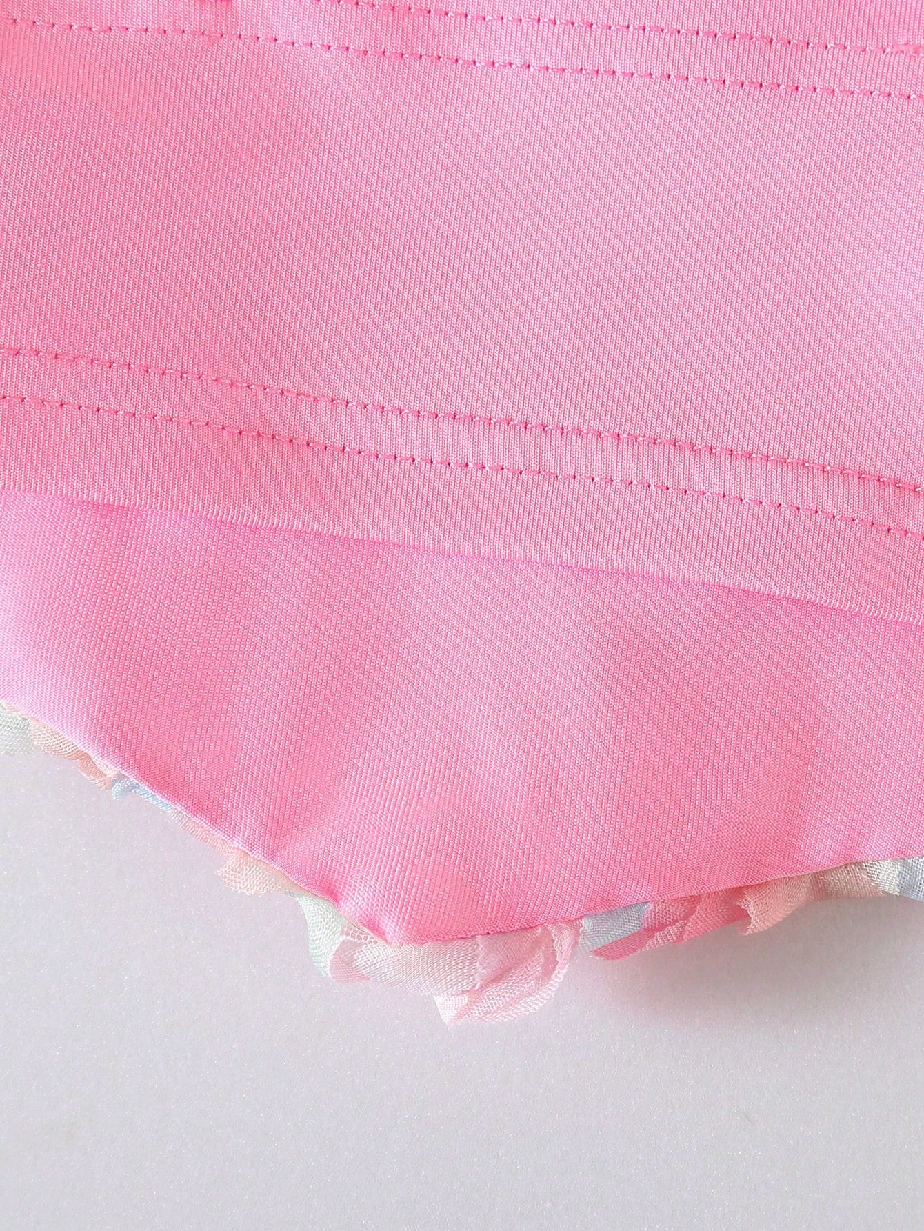 Baby Girls 3D Rose Appliqué Spaghetti Strap Romper - Blush